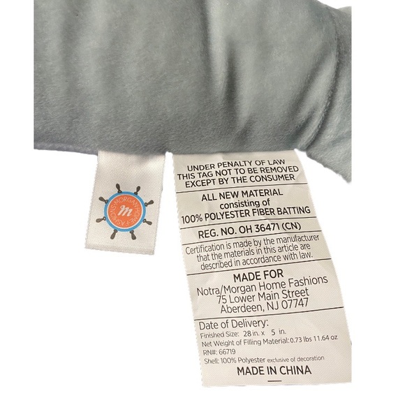 Morgan Home Fashions Gray Dolphin Shaped Pillow Plush 30" Man Cave Beach House - Picture 5 of 5